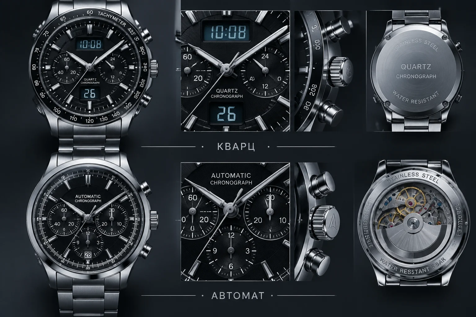 Сравнение хронографов: кварцевый vs автоматический