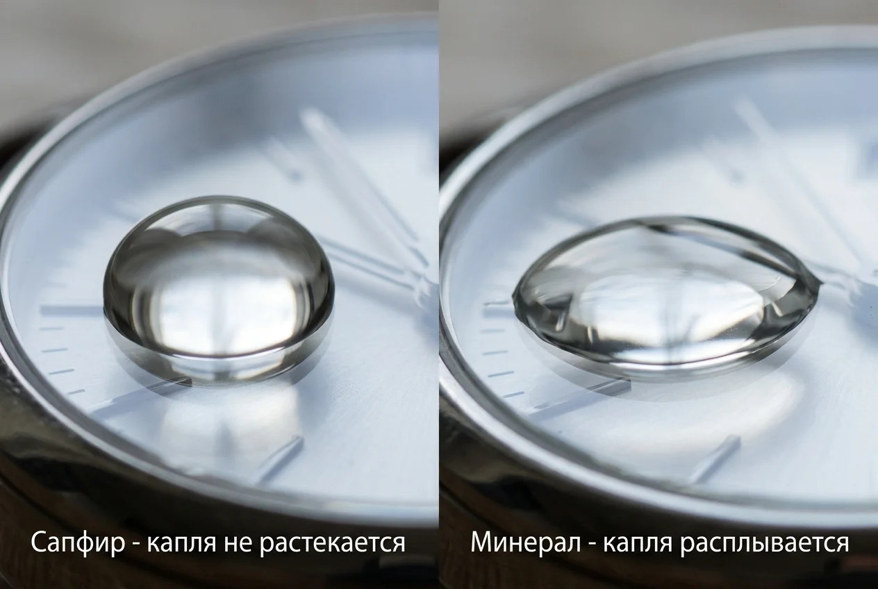 Как отличить сапфировое стекло от минерального в домашних условиях