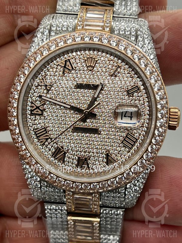 Фото 2 - Rolex Datejust 41mm 126300 Full Pave Rose Gold