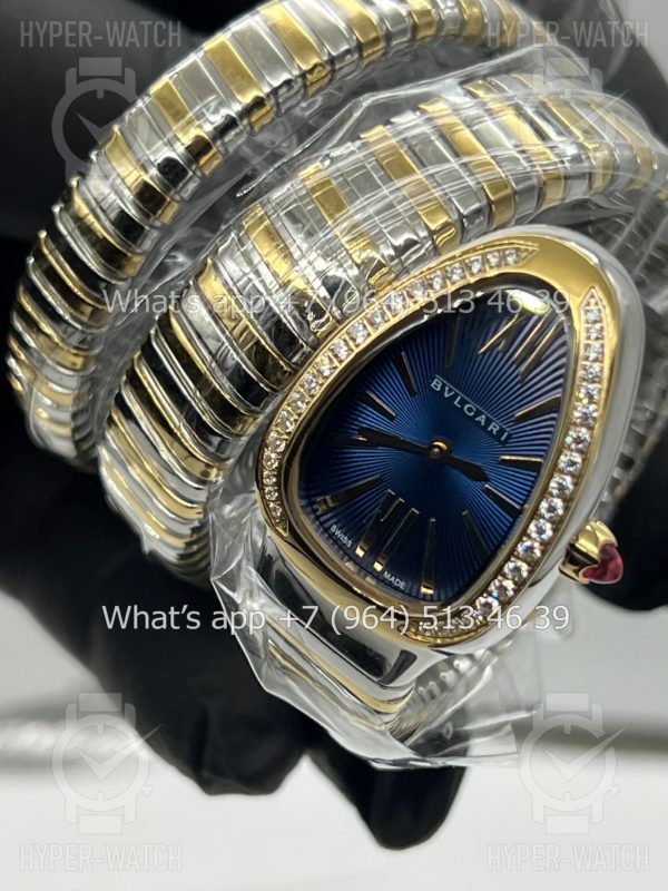 Фото 10 - Bvlgari Serpenti Tubogas 35mm Blue Yellow