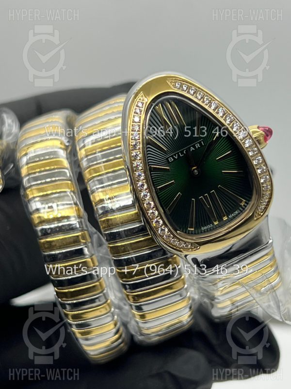 Фото 14 - Bvlgari Serpenti Tubogas 35mm Green