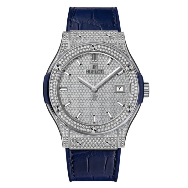 Товар Hublot Classic Fusion 42mm 565.NX.9010.LR Full Pave Blue Фото 1 - Hublot Classic Fusion 42mm 565.NX.9010.LR Full Pave Blue