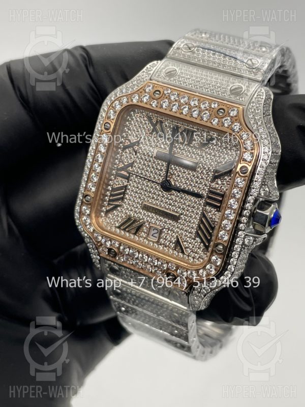 Фото 9 - Cartier Santos de Cartier 40mm Diamond
