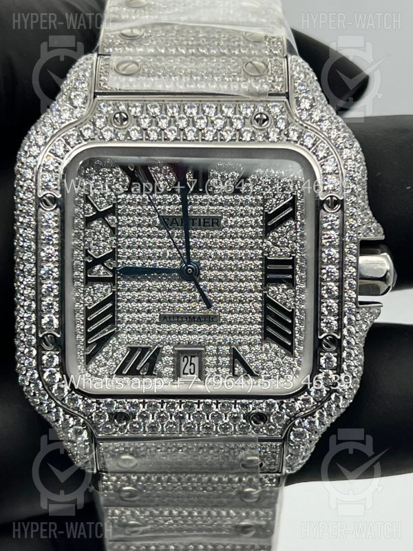 Фото 2 - Cartier Santos de Cartier 40mm Diamond Steel