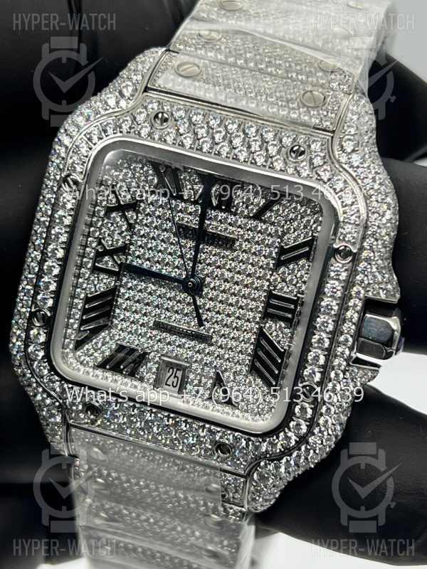 Фото 3 - Cartier Santos de Cartier 40mm Diamond Steel