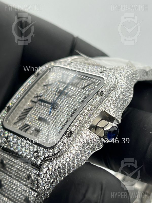 Фото 4 - Cartier Santos de Cartier 40mm Diamond Steel