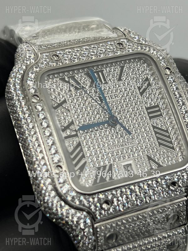 Фото 7 - Cartier Santos de Cartier 40mm Diamond Steel