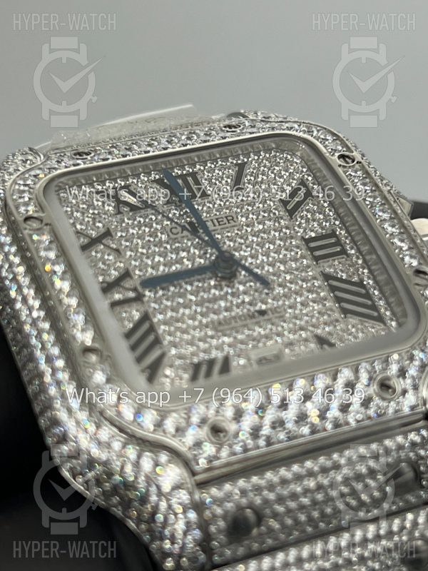 Фото 8 - Cartier Santos de Cartier 40mm Diamond Steel