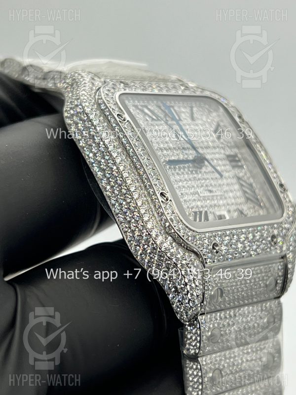 Фото 11 - Cartier Santos de Cartier 40mm Diamond Steel