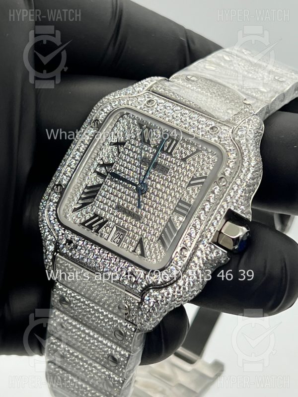 Фото 13 - Cartier Santos de Cartier 40mm Diamond Steel