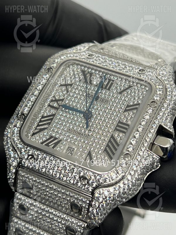 Фото 14 - Cartier Santos de Cartier 40mm Diamond Steel