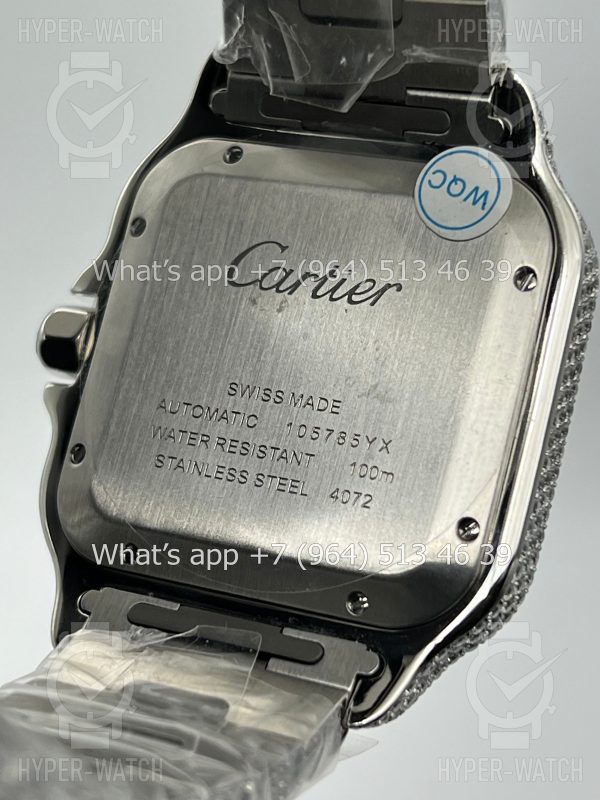 Фото 21 - Cartier Santos de Cartier 40mm Diamond Steel