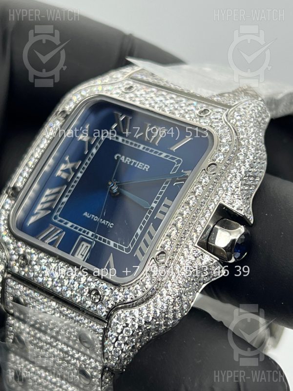 Фото 4 - Cartier Santos de Cartier 40mm Diamond Blue