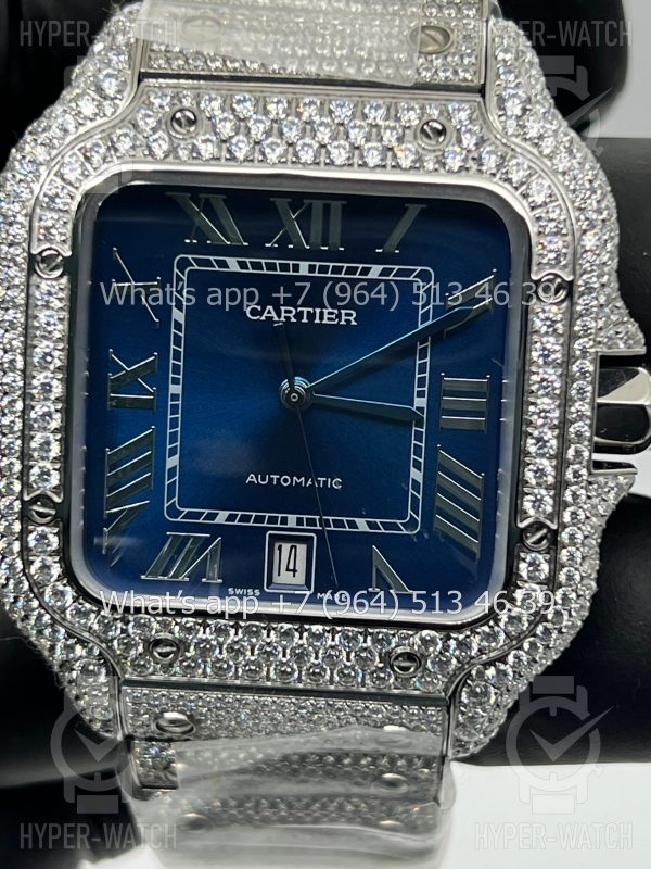 Фото 6 - Cartier Santos de Cartier 40mm Diamond Blue