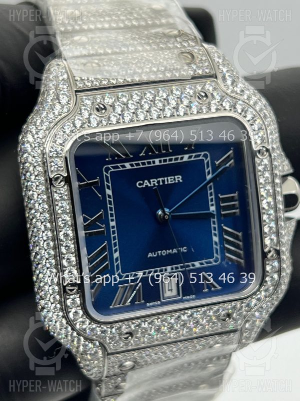 Фото 7 - Cartier Santos de Cartier 40mm Diamond Blue