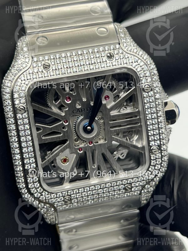 Фото 6 - Cartier Santos de Cartier Skeleton 40mm Diamond