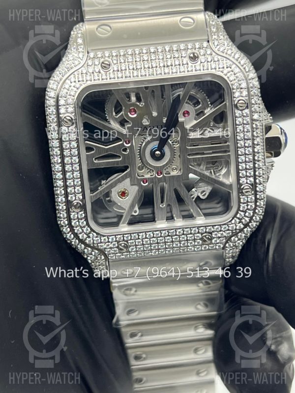 Фото 7 - Cartier Santos de Cartier Skeleton 40mm Diamond