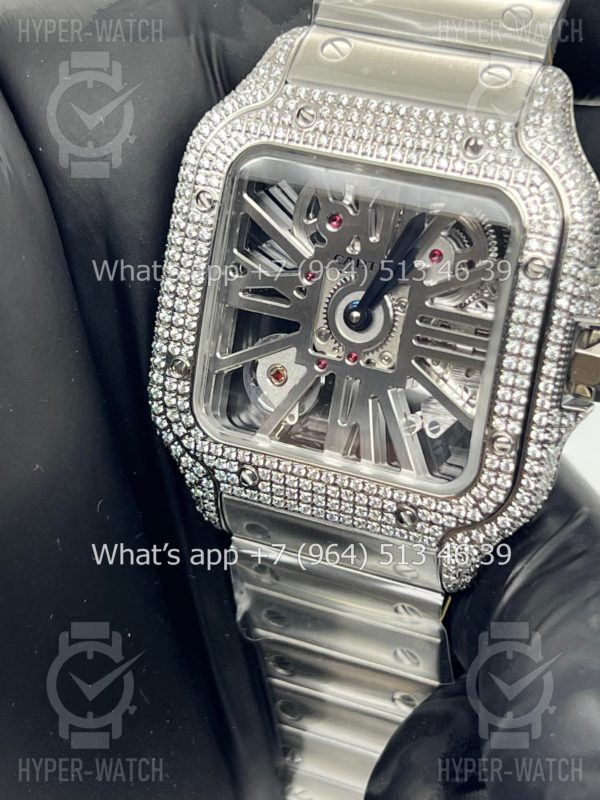Фото 8 - Cartier Santos de Cartier Skeleton 40mm Diamond