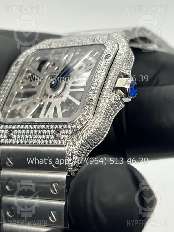 Фото 10 - Cartier Santos de Cartier Skeleton 40mm Diamond