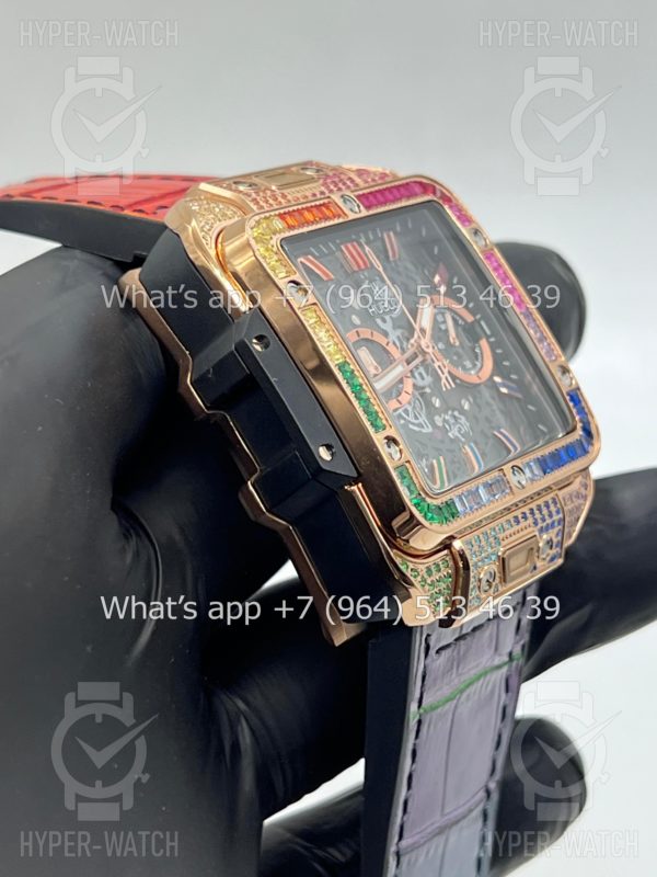 Фото 11 - Hublot Square Bang Unico 42mm Rainbow Art 7393