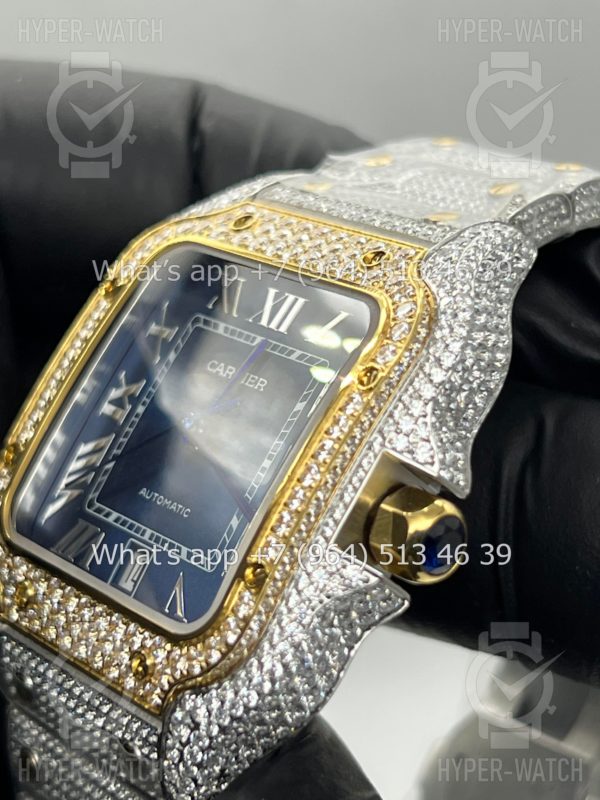 Фото 4 - Cartier Santos de Cartier 40mm Diamond Blue Dial