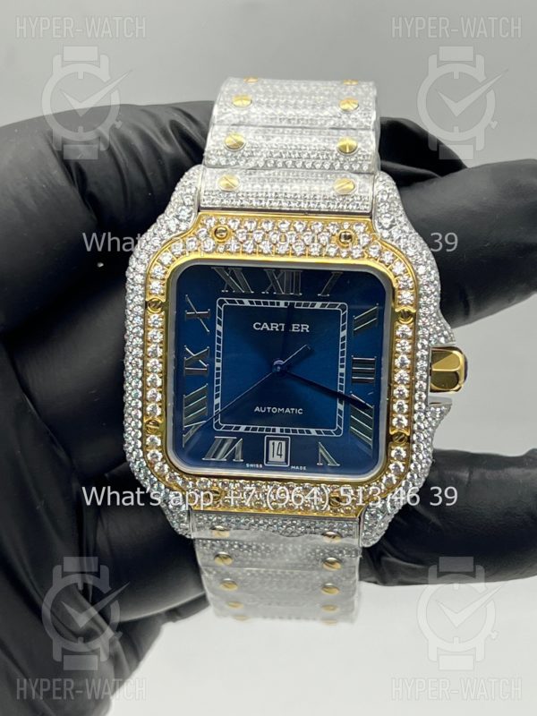 Фото 8 - Cartier Santos de Cartier 40mm Diamond Blue Dial