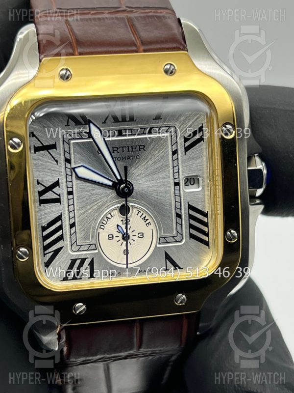 Фото 10 - Cartier Santos De Cartier 40mm Dual Time Art 9001
