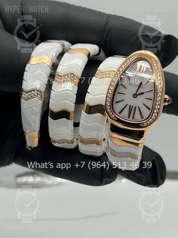 Товар Bvlgari Serpenti Spiga 35mm White Ceramic Diamond Фото 2 - Bvlgari Serpenti Spiga 35mm White Ceramic Diamond