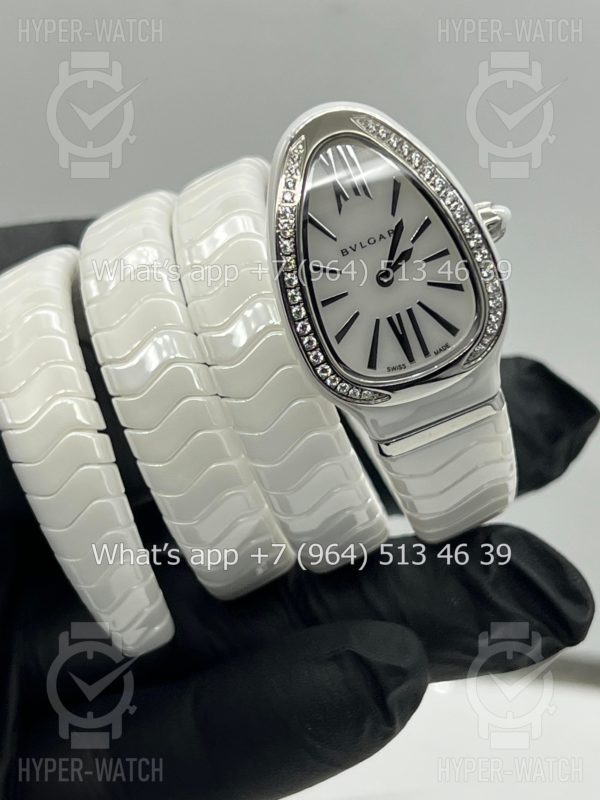 Фото 6 - Bvlgari Serpenti Spiga 35mm White Ceramic Steel