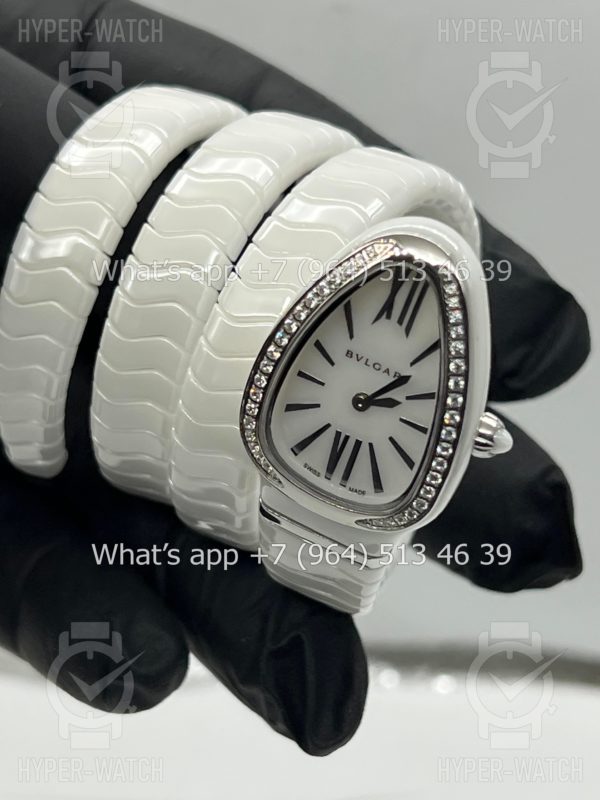 Фото 7 - Bvlgari Serpenti Spiga 35mm White Ceramic Steel