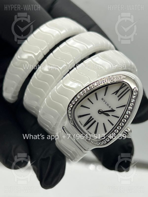 Фото 8 - Bvlgari Serpenti Spiga 35mm White Ceramic Steel