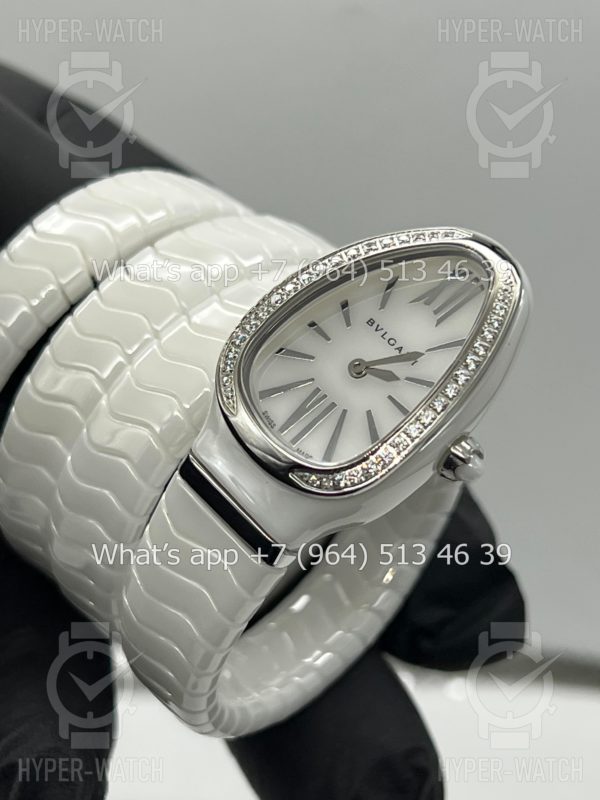 Фото 9 - Bvlgari Serpenti Spiga 35mm White Ceramic Steel