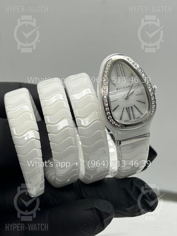 Фото 11 - Bvlgari Serpenti Spiga 35mm White Ceramic Steel