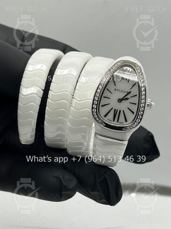 Фото 12 - Bvlgari Serpenti Spiga 35mm White Ceramic Steel