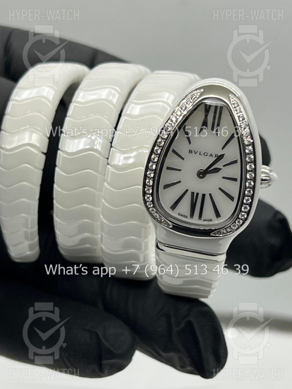Фото 13 - Bvlgari Serpenti Spiga 35mm White Ceramic Steel