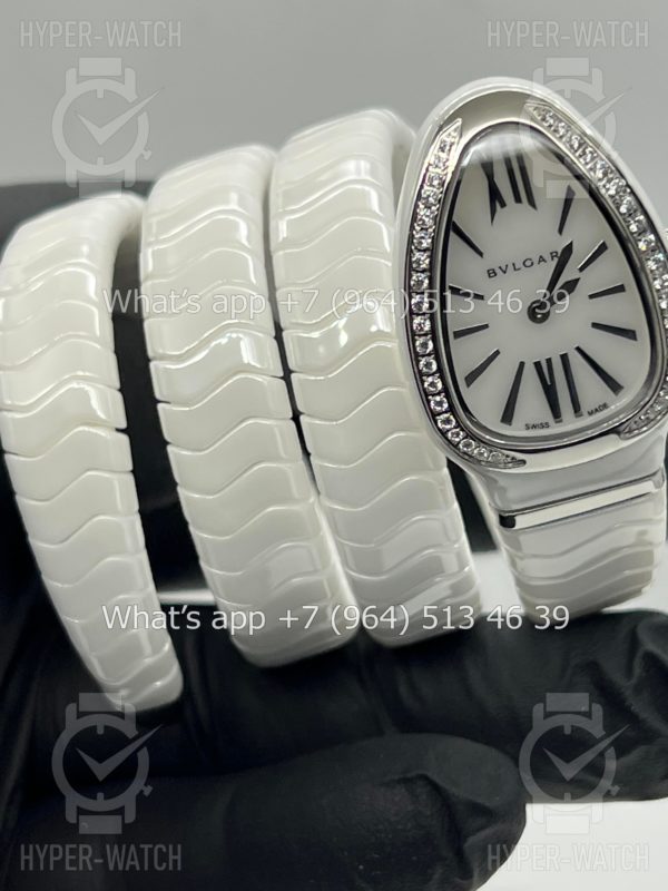 Фото 14 - Bvlgari Serpenti Spiga 35mm White Ceramic Steel