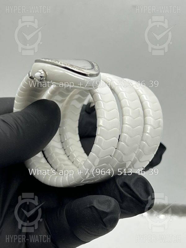 Фото 17 - Bvlgari Serpenti Spiga 35mm White Ceramic Steel