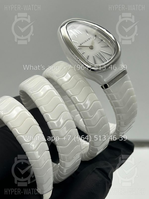 Фото 6 - Bvlgari Serpenti Spiga 35mm Ceramic White Steel