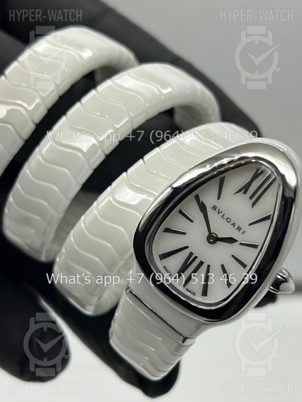 Фото 8 - Bvlgari Serpenti Spiga 35mm Ceramic White Steel
