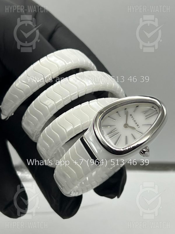 Фото 9 - Bvlgari Serpenti Spiga 35mm Ceramic White Steel