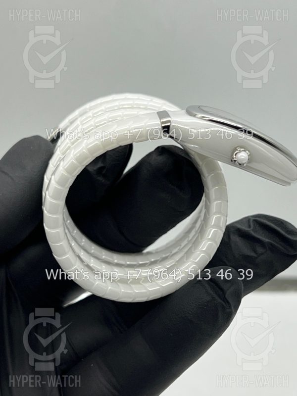 Фото 10 - Bvlgari Serpenti Spiga 35mm Ceramic White Steel