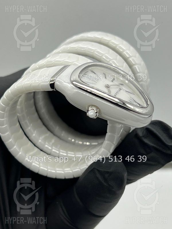Фото 11 - Bvlgari Serpenti Spiga 35mm Ceramic White Steel