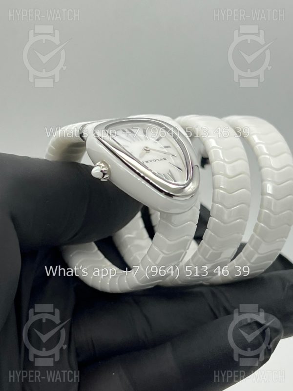 Фото 12 - Bvlgari Serpenti Spiga 35mm Ceramic White Steel