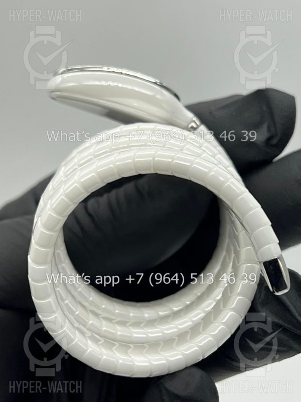 Фото 15 - Bvlgari Serpenti Spiga 35mm Ceramic White Steel
