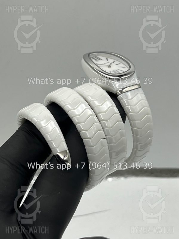 Фото 18 - Bvlgari Serpenti Spiga 35mm Ceramic White Steel