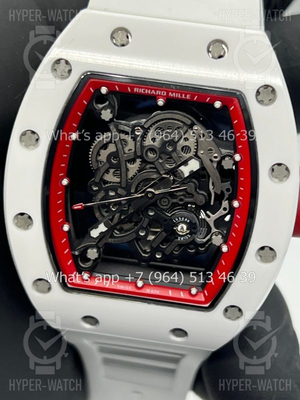 Товар Richard Mille RM 055 White Red Art 9720 Фото 3 - Richard Mille RM 055 White Red Art 9720