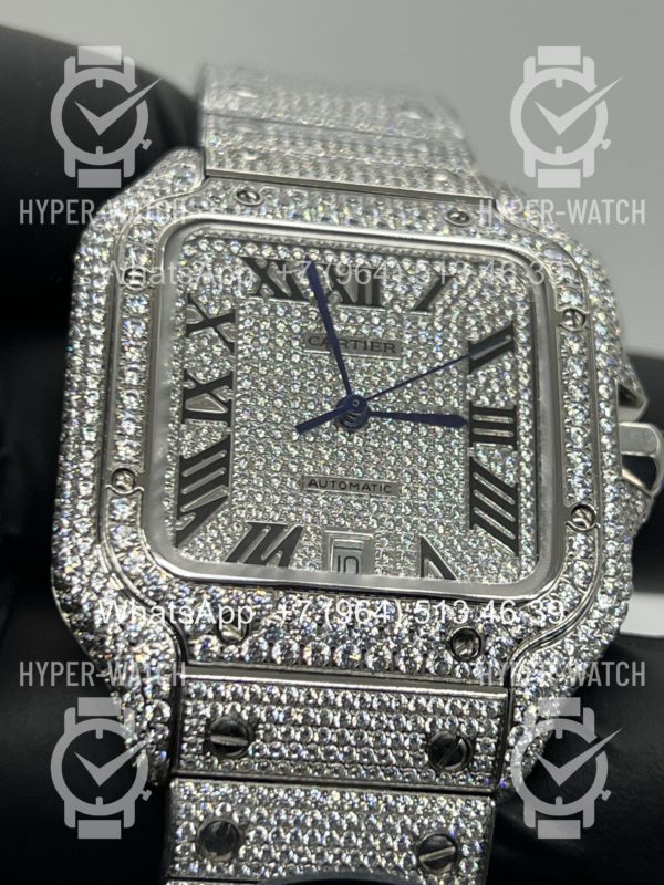 Фото 5 - Cartier Santos de Cartier 40mm Diamond Steel Art 11450