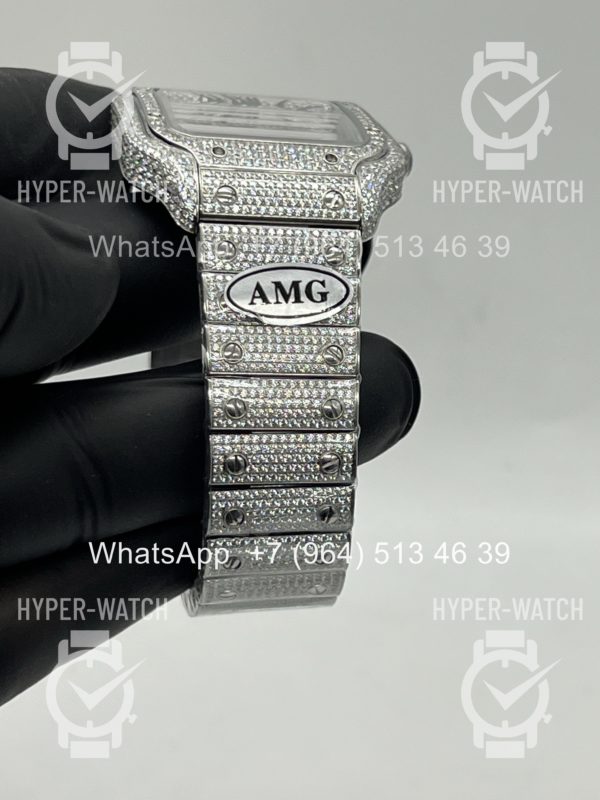 Фото 12 - Cartier Santos de Cartier 40mm Diamond Steel Art 11450